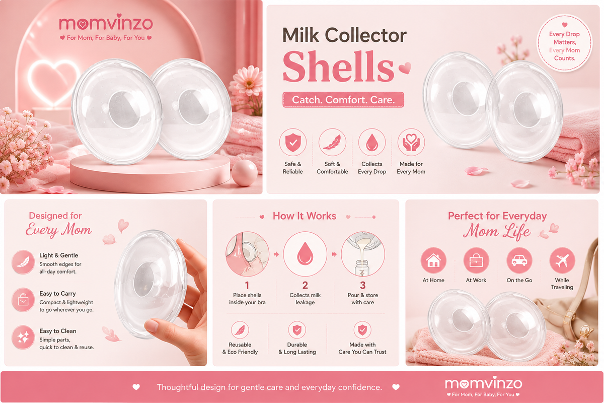 Momvinzo reusable silicone milk collector shells, set of 2, product photo 2